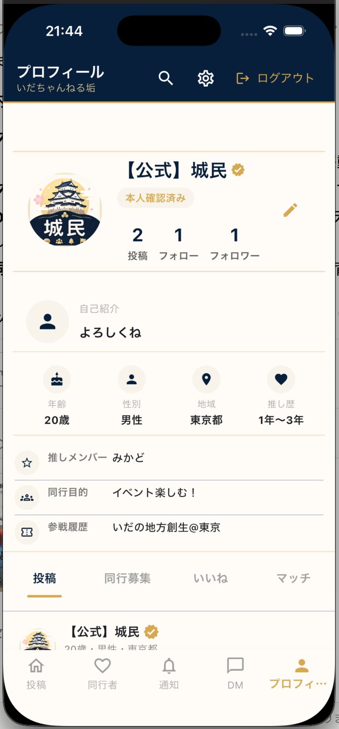 プロフィール画面